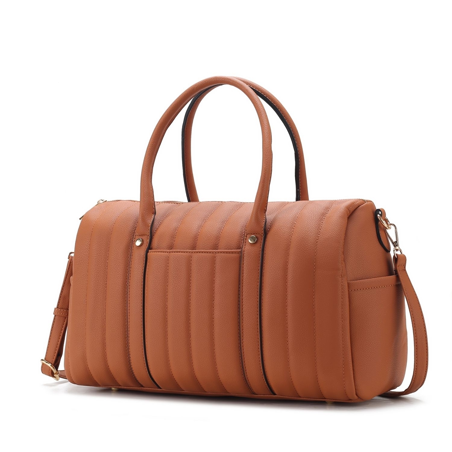 MKF Collection Luana Quilted Vegan Leather Women's Duffle Bag By Mia K. - Brown