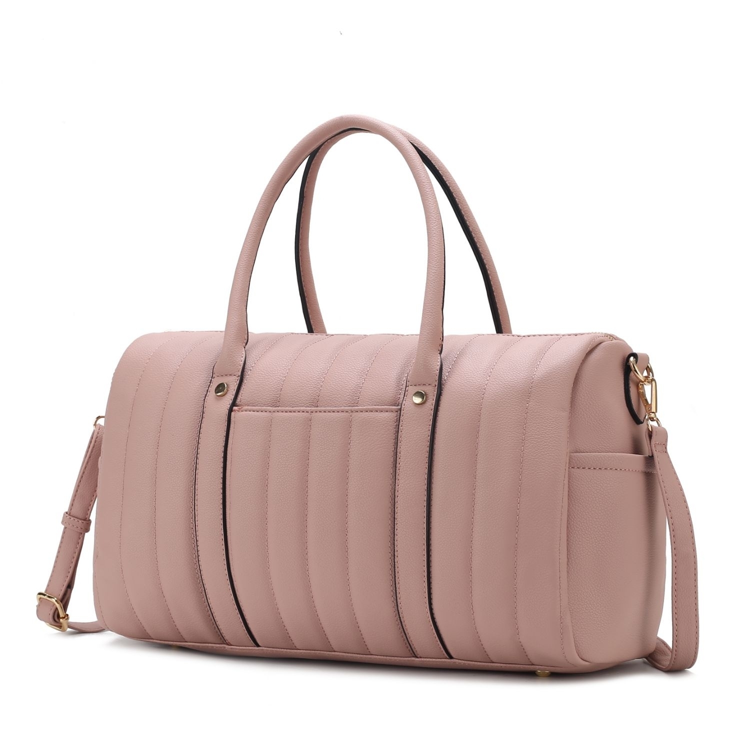MKF Collection Luana Quilted Vegan Leather Women's Duffle Bag By Mia K. - Mauve