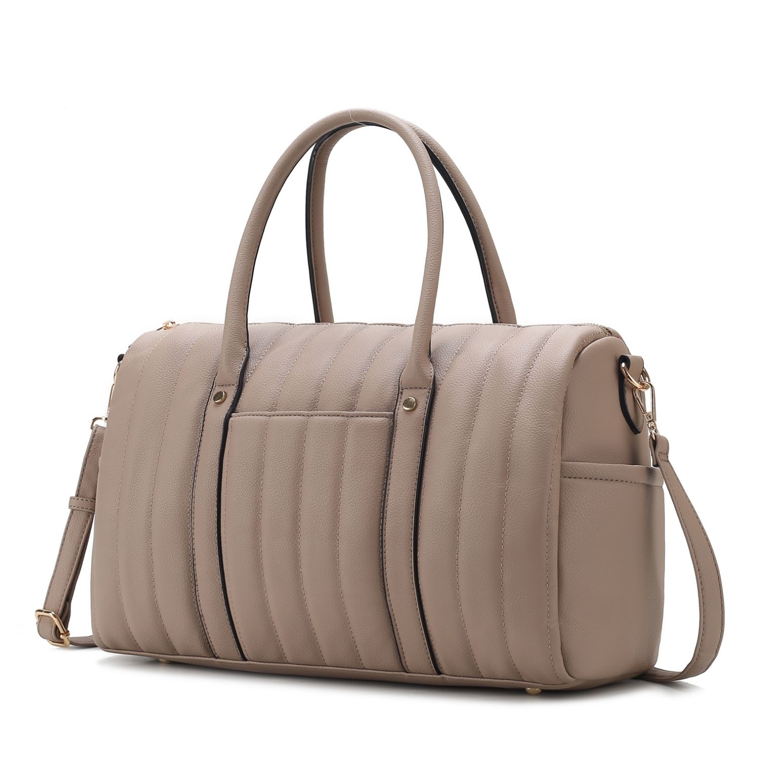 MKF Collection Luana Quilted Vegan Leather Women's Duffle Bag By Mia K. - Taupe