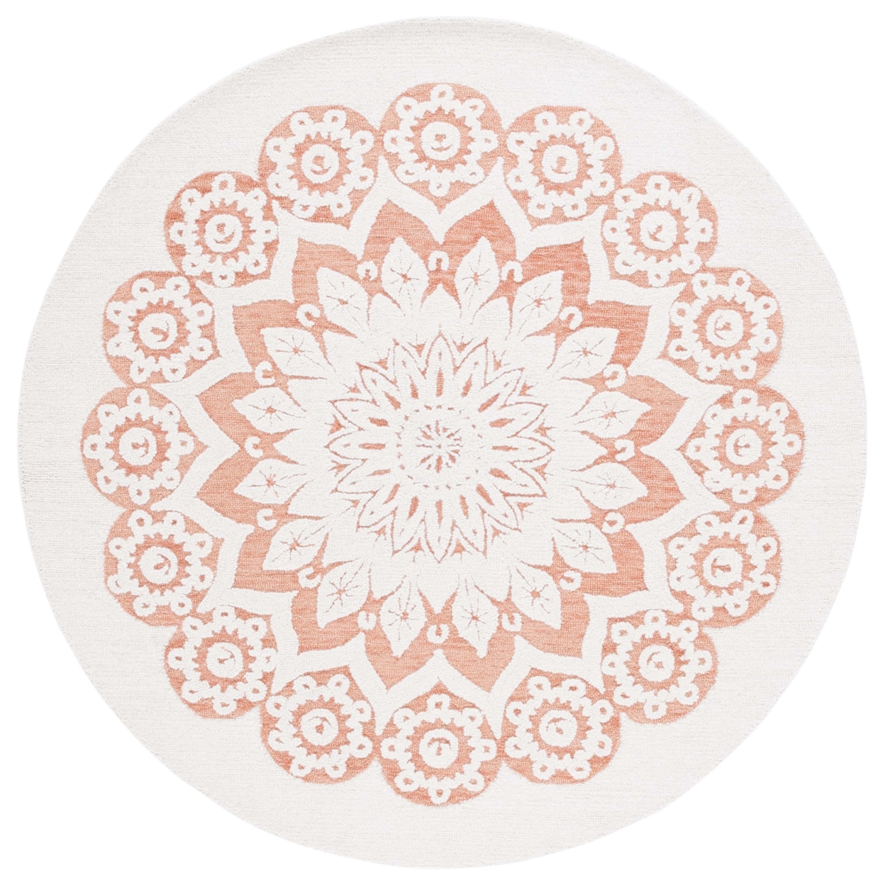 Safavieh BLM108U Blossom Ivory / Pink - Light Grey / Blue, 6' X 6' Round