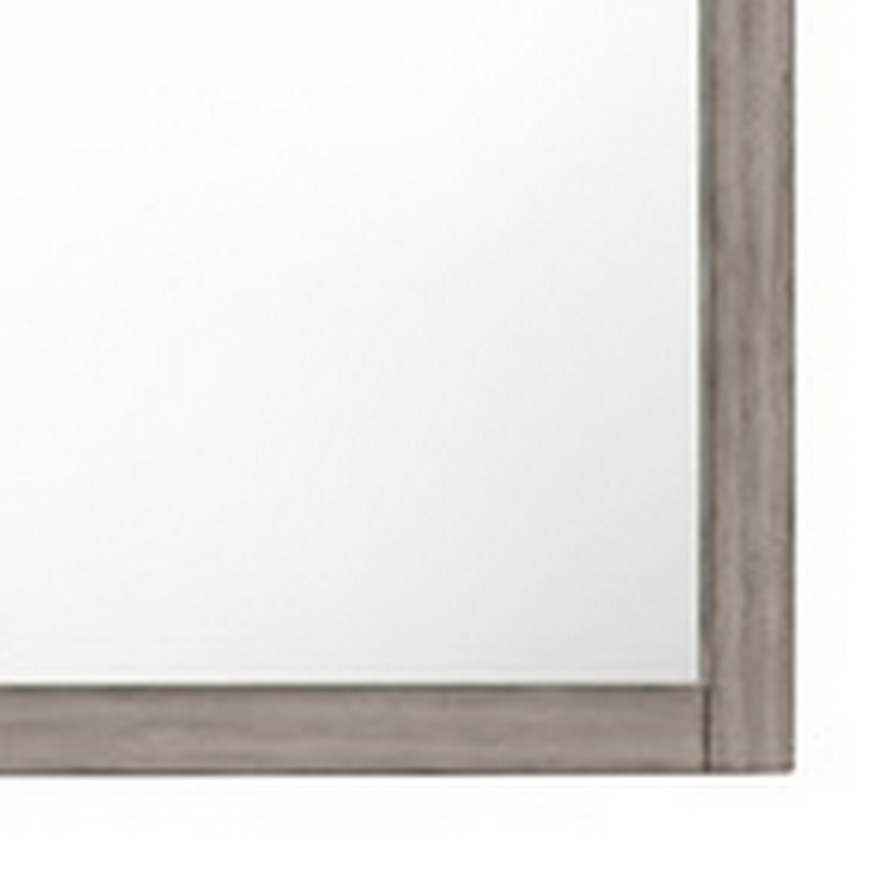Deena 41 Inch Classic Accent Mirror, Wood Grain, Gray Finish- Saltoro Sherpi