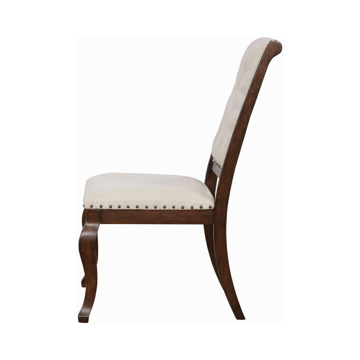 Doe 22 Inch Dining Chair, Set Of 2, Soft Cream Fabric, Deep Button Tufting- Saltoro Sherpi