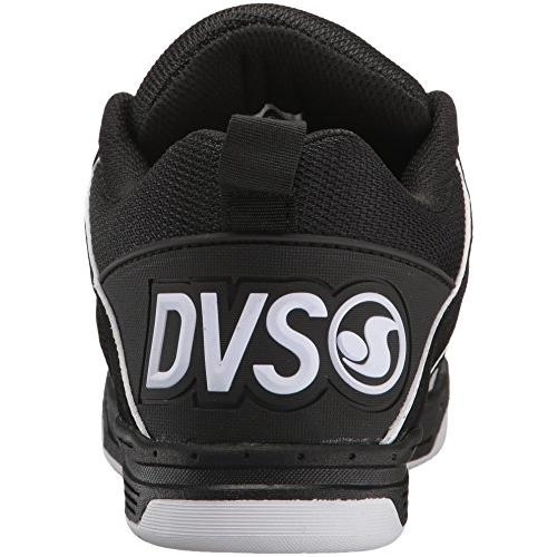 DVS Men's Comanche Skate Shoe BLACK/WHITE LEATHER - BLACK/WHITE LEATHER, 13-M