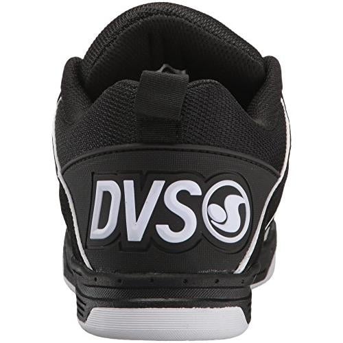DVS Men's Comanche Skate Shoe BLACK/WHITE LEATHER - BLACK/WHITE LEATHER, 8.5-M