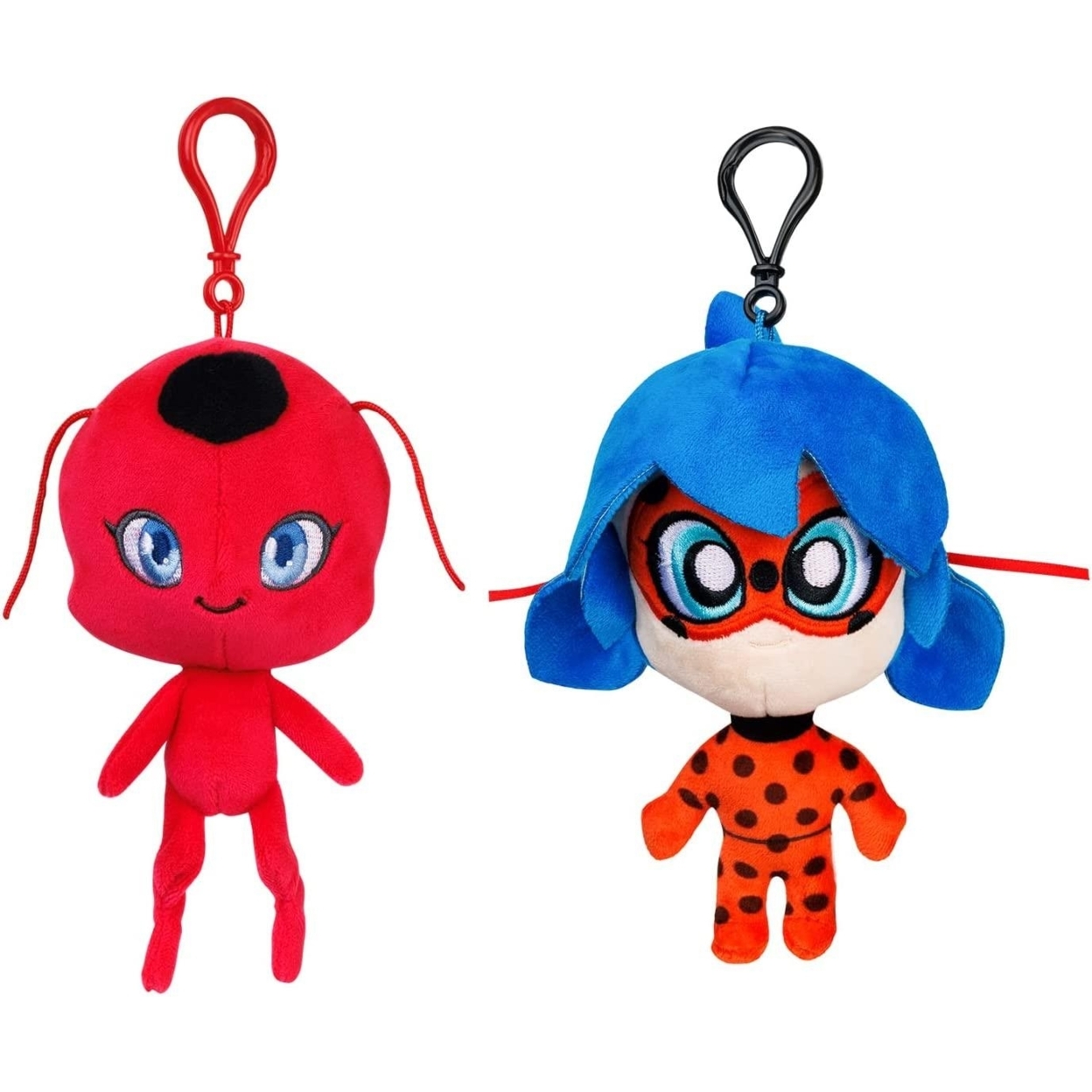Miraculous Ladybug & Tikki Plush Clip-On Toys Backpack Charm 6 Characters Collectibles PMI International