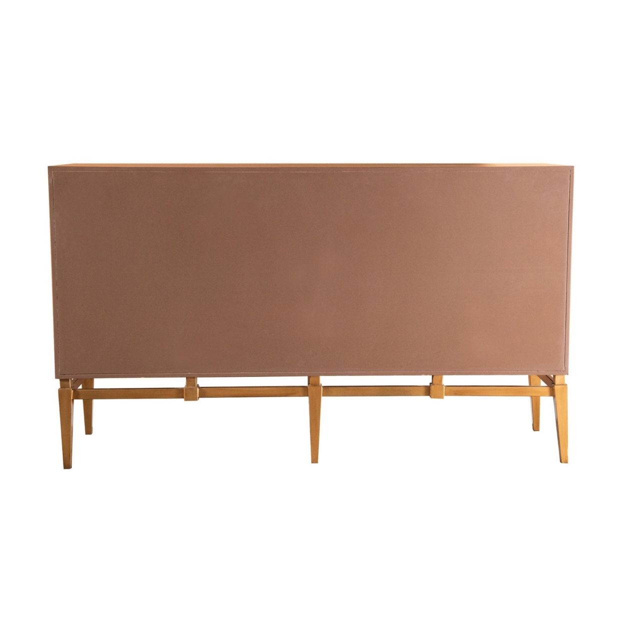 Col 60 Inch 4 Door Sideboard Cabinet Console, Vintage Gold, Brown, Black - Saltoro Sherpi