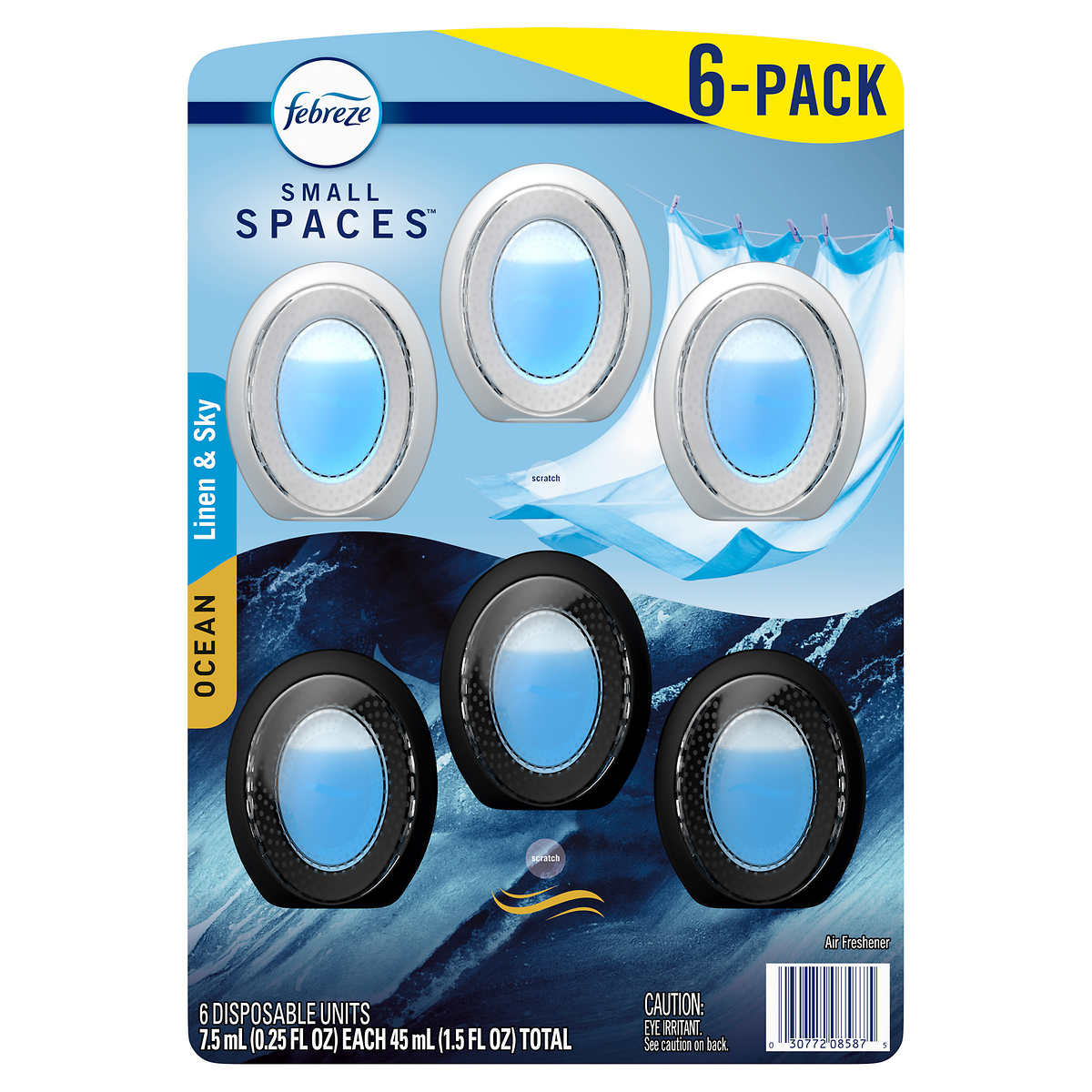 Febreze Small Spaces Unstopables Variety, 0.25 Fluid Ounce (Pack Of 6)
