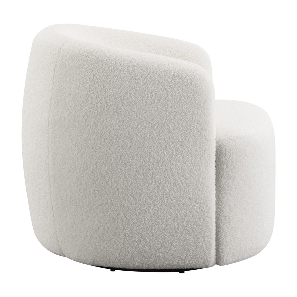 35 Inch Modern Swivel Accent Chair, Padded Seat, Round Barrel Back, White- Saltoro Sherpi