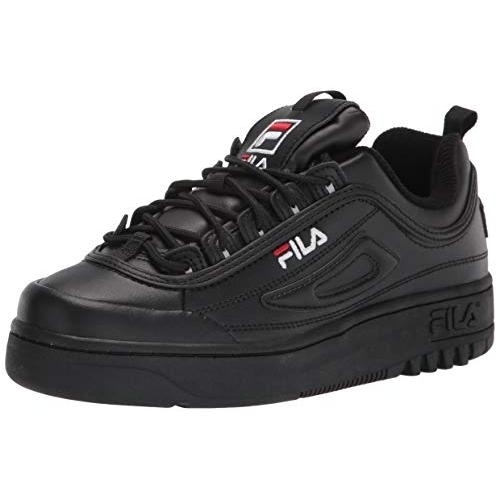Fila Unisex-Child Kid's Disruptor Ii Fx-100 Lux Sneaker BLK/FRED/BLK - BLK/FRED/BLK, 4 Big Kid
