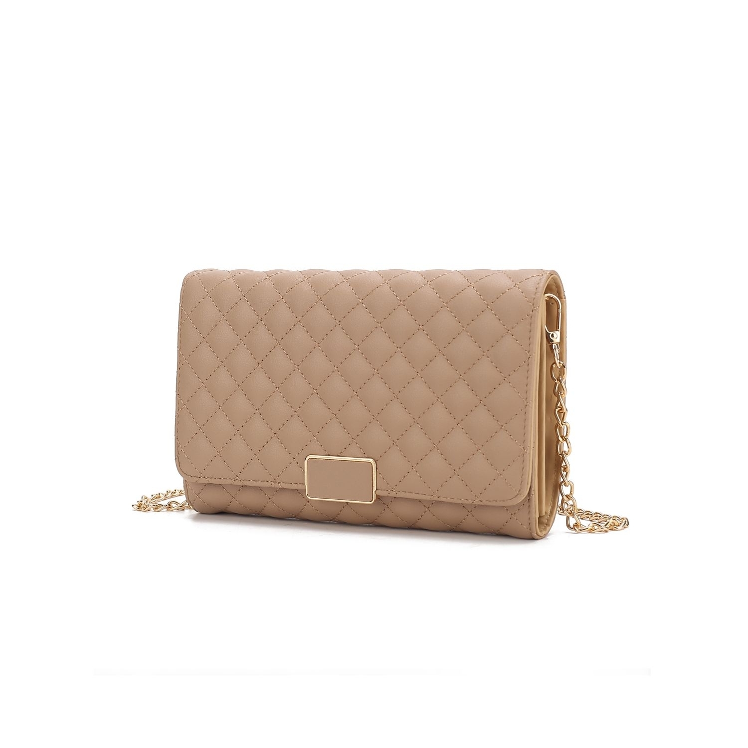 MKF Collection Gretchen Quilted Vegan Leather Women's Envelope Clutch Crossbody By Mia K - Apricot