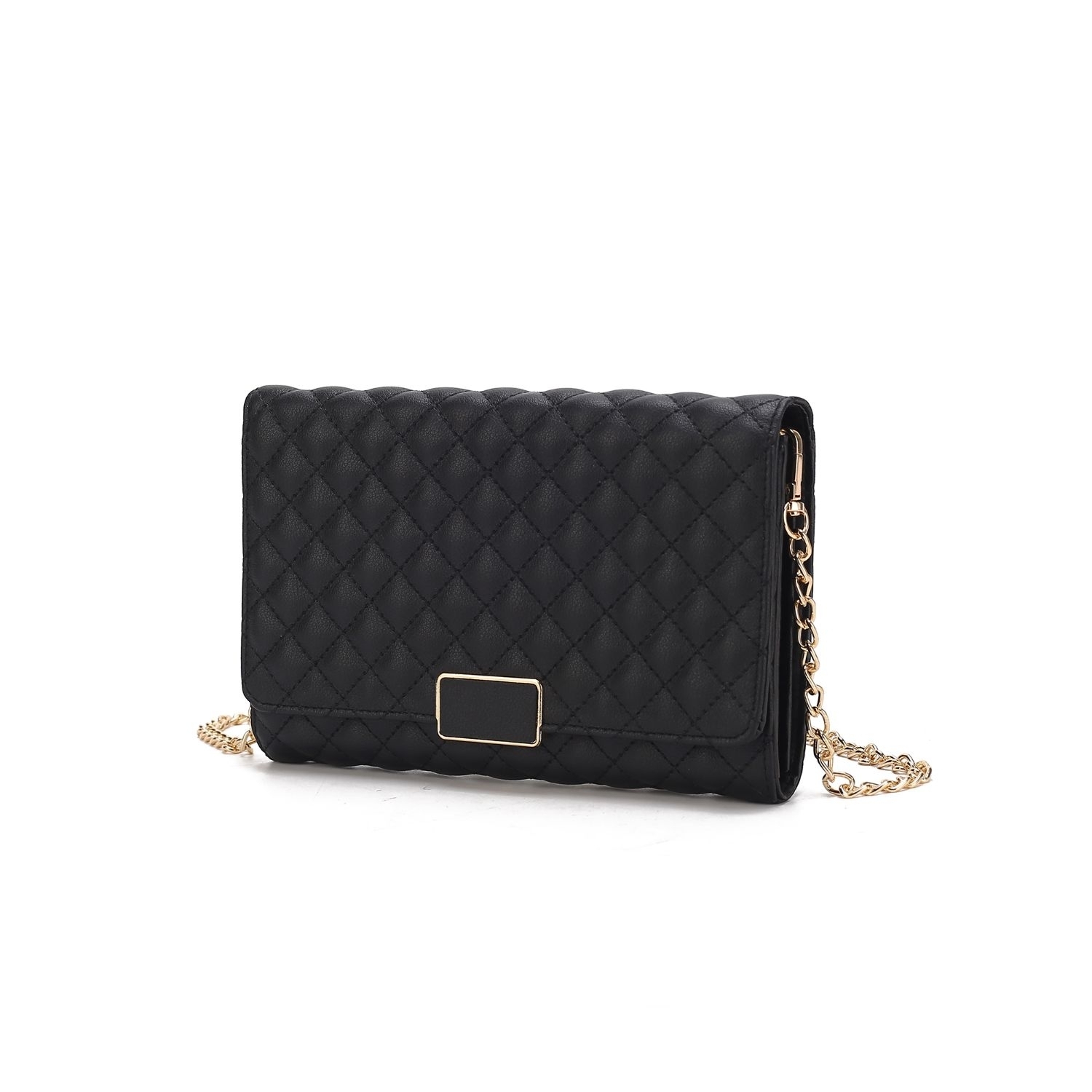 MKF Collection Gretchen Quilted Vegan Leather Women's Envelope Clutch Crossbody By Mia K - Black