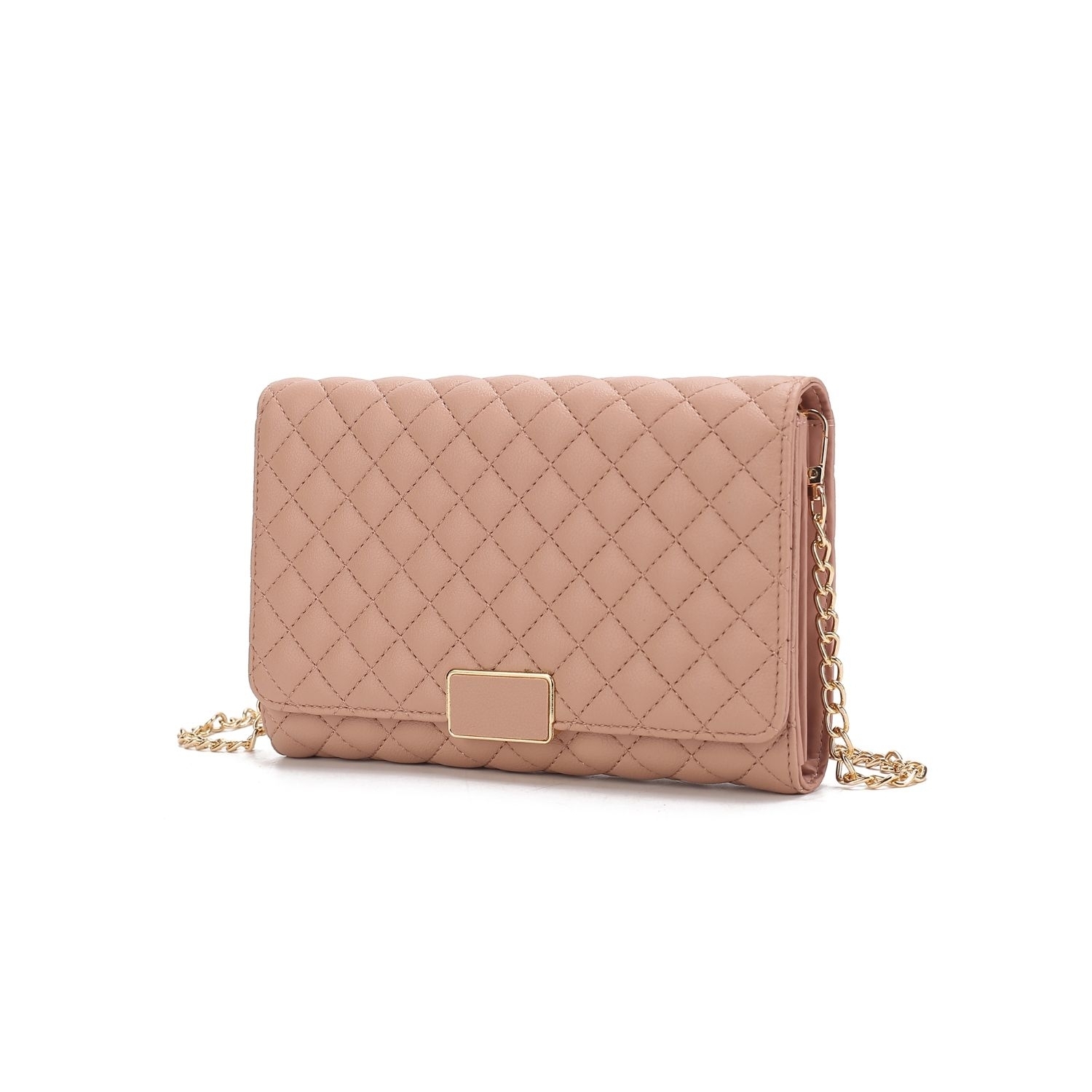 MKF Collection Gretchen Quilted Vegan Leather Women's Envelope Clutch Crossbody By Mia K - Pink