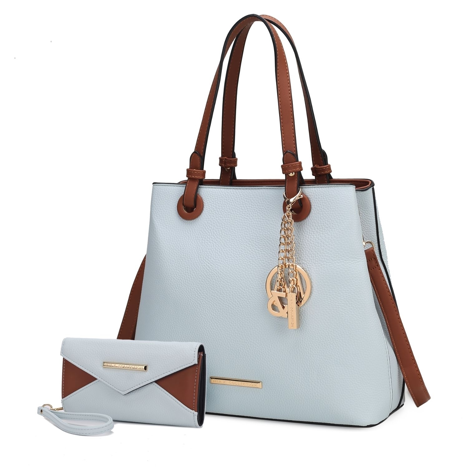 MKF Collection Kearny Vegan Leather Women's Tote Bag With Wallet By Mia K- 2 Pieces - Light Blue