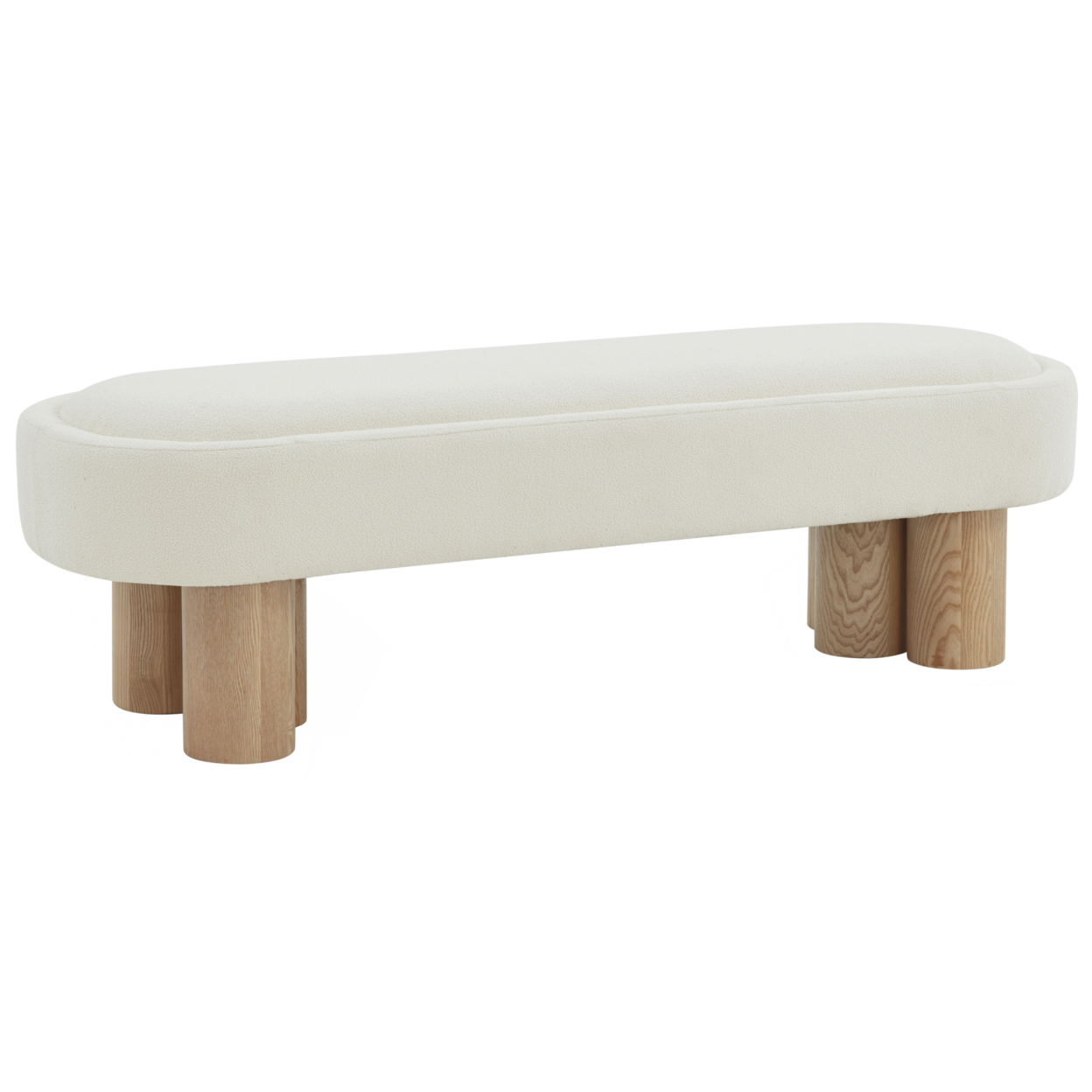 SAFAVIEH COUTURE KATIANNA BOUCLE BENCH Ivory / Natural