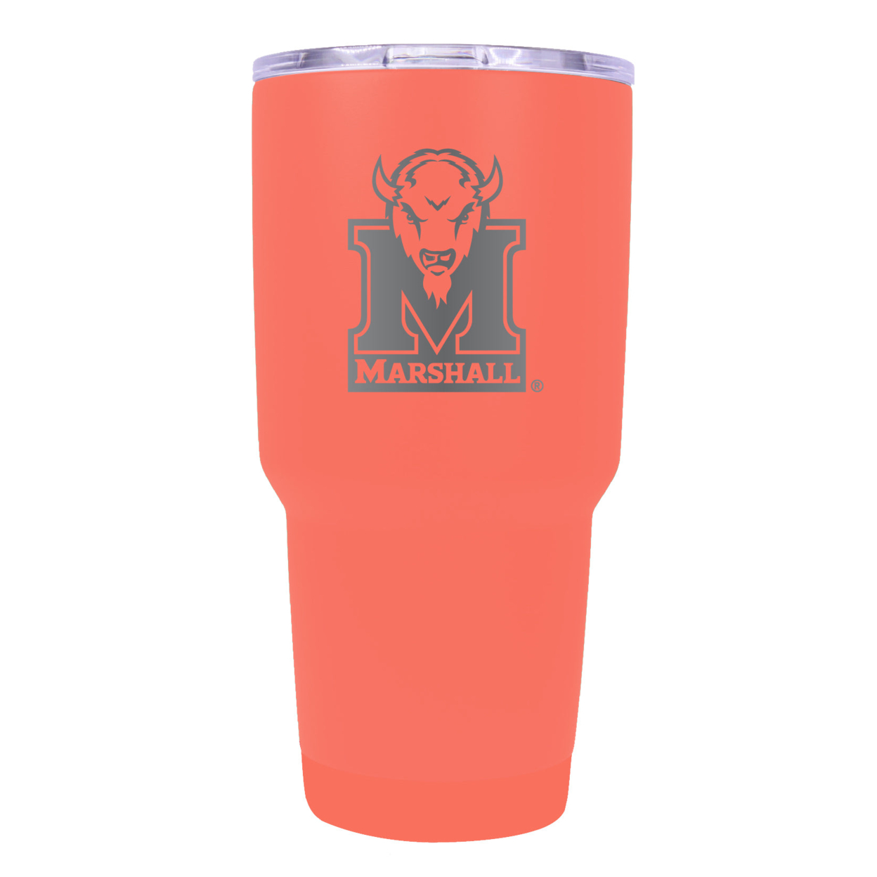 Marshall Thundering Herd 24 Oz Insulated Tumbler Etched - Choose Your Color - Coral