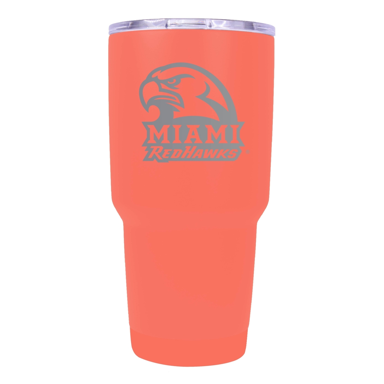 Miami University Of Ohio 24 Oz Laser Engraved Stainless Steel Insulated Tumbler - Choose Your Color. - Coral