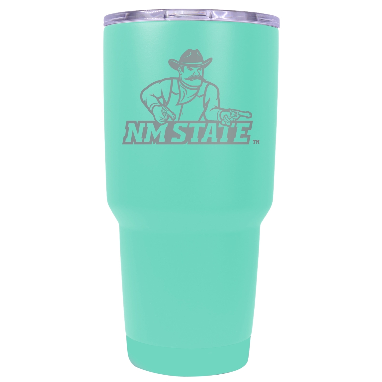 New Mexico State University Pistol Pete 24 Oz Laser Engraved Stainless Steel Insulated Tumbler - Choose Your Color. - Seafoam