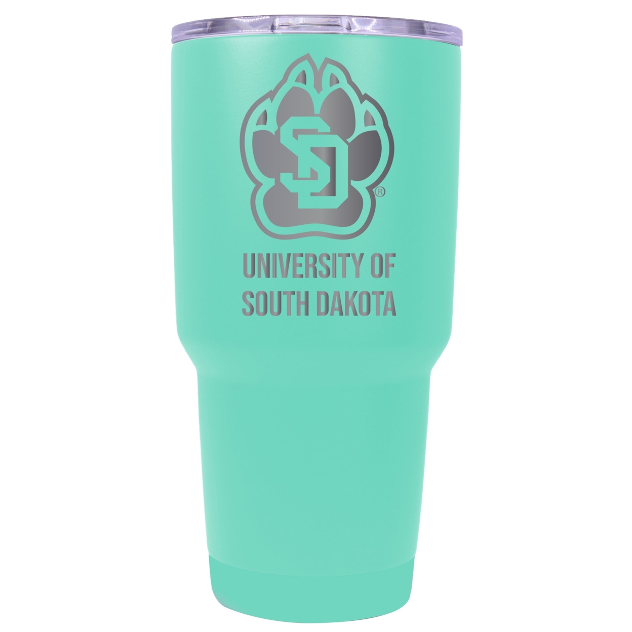 South Dakota Coyotes 24 Oz Laser Engraved Stainless Steel Insulated Tumbler - Choose Your Color. - Seafoam