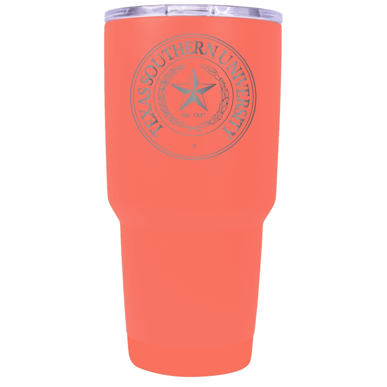 Texas Southern University 24 Oz Laser Engraved Stainless Steel Insulated Tumbler - Choose Your Color. - Coral
