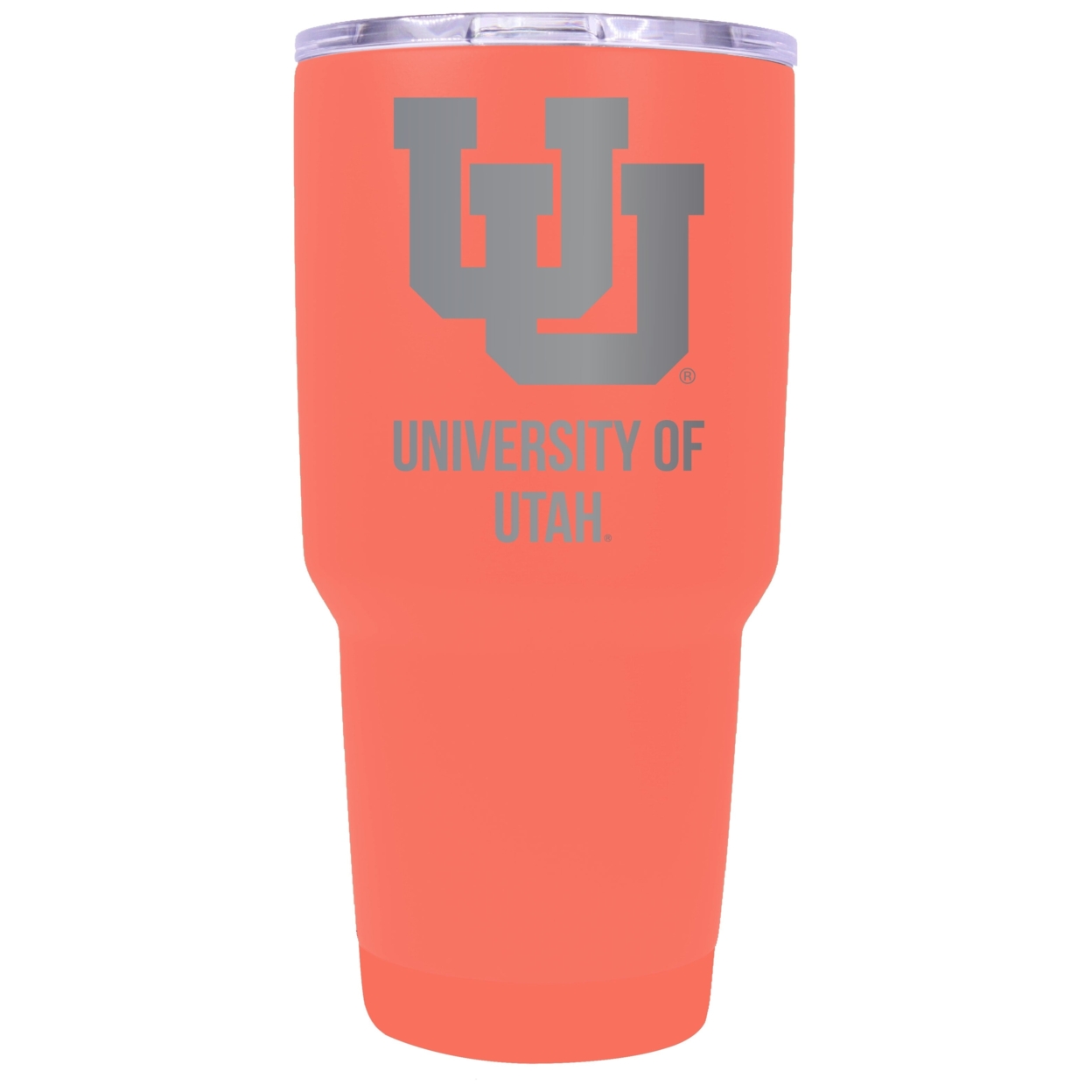 Utah Utes 24 Oz Laser Engraved Stainless Steel Insulated Tumbler - Choose Your Color. - Coral