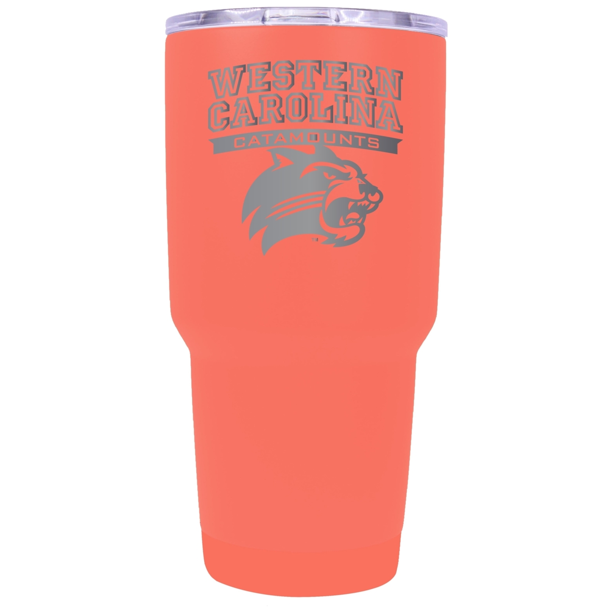 Western Carolina University 24 Oz Laser Engraved Stainless Steel Insulated Tumbler - Choose Your Color. - Coral