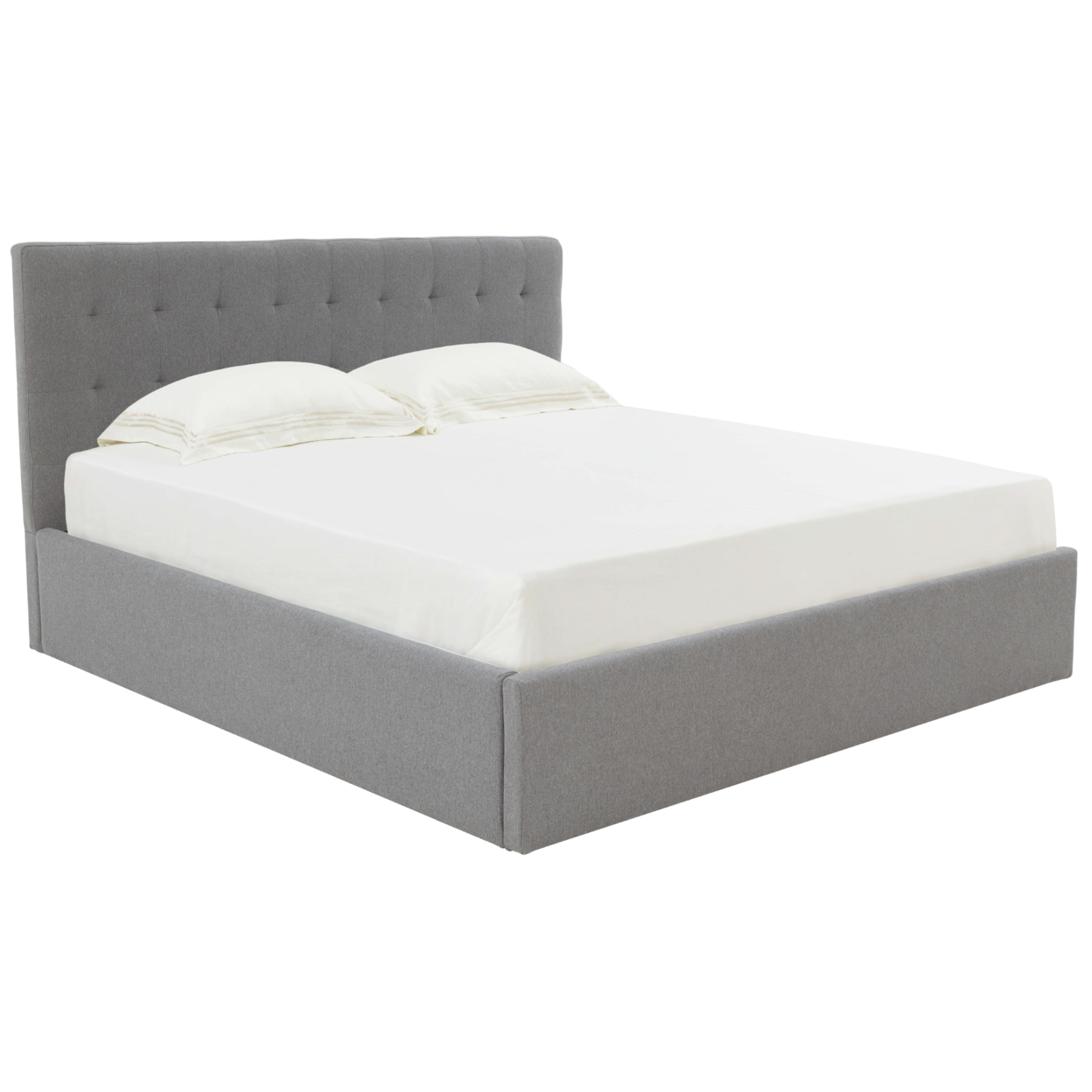 SAFAVIEH COUTURE ROSITA LOW PROFILE TUFTED BED Light Grey