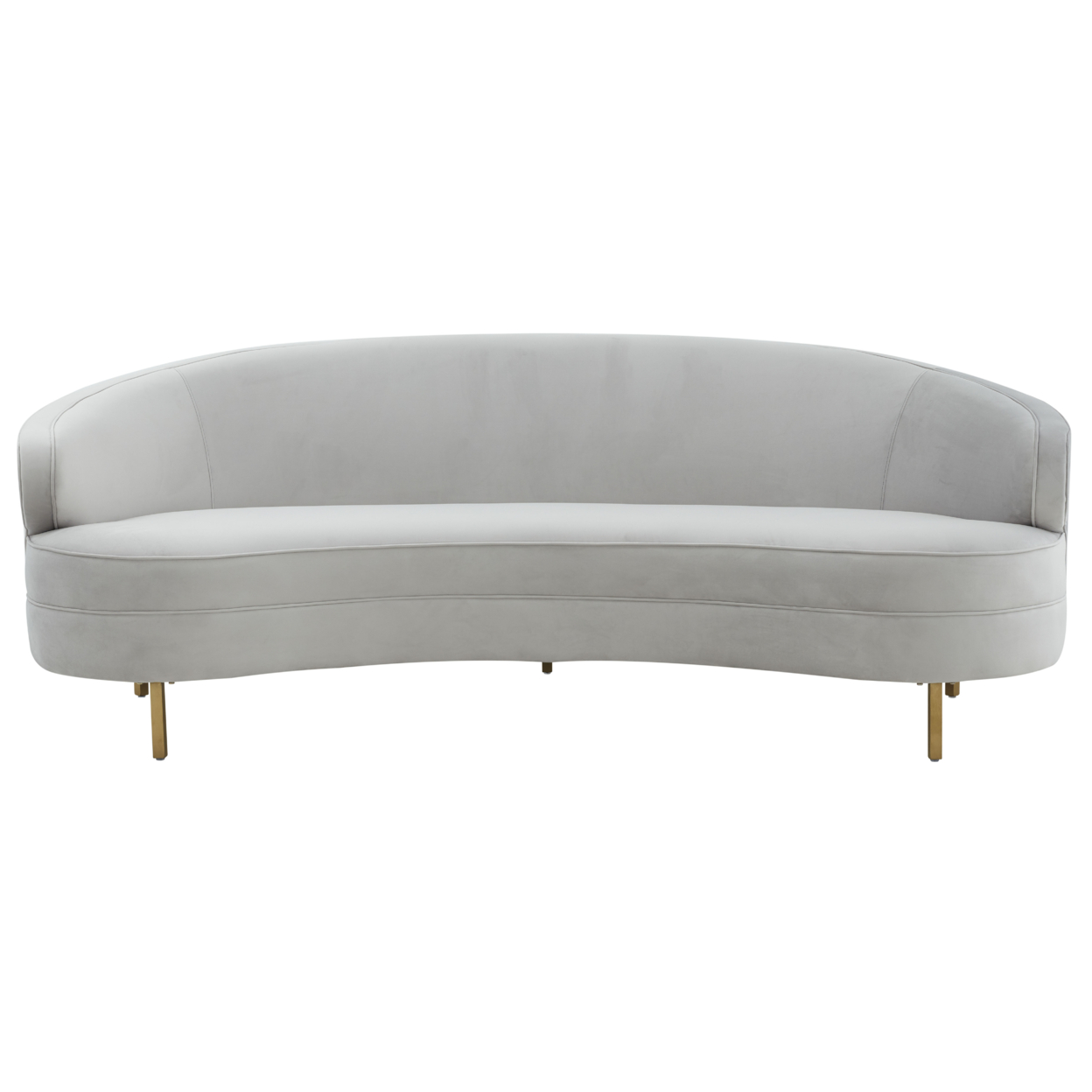SAFAVIEH COUTURE Primrose Curved Sofa Light Grey / Gold
