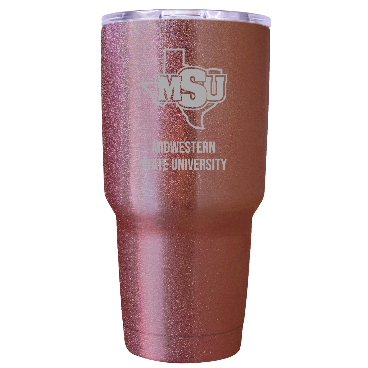 Midwestern State University Mustangs 24 Oz Insulated Tumbler Etched - Rose Gold