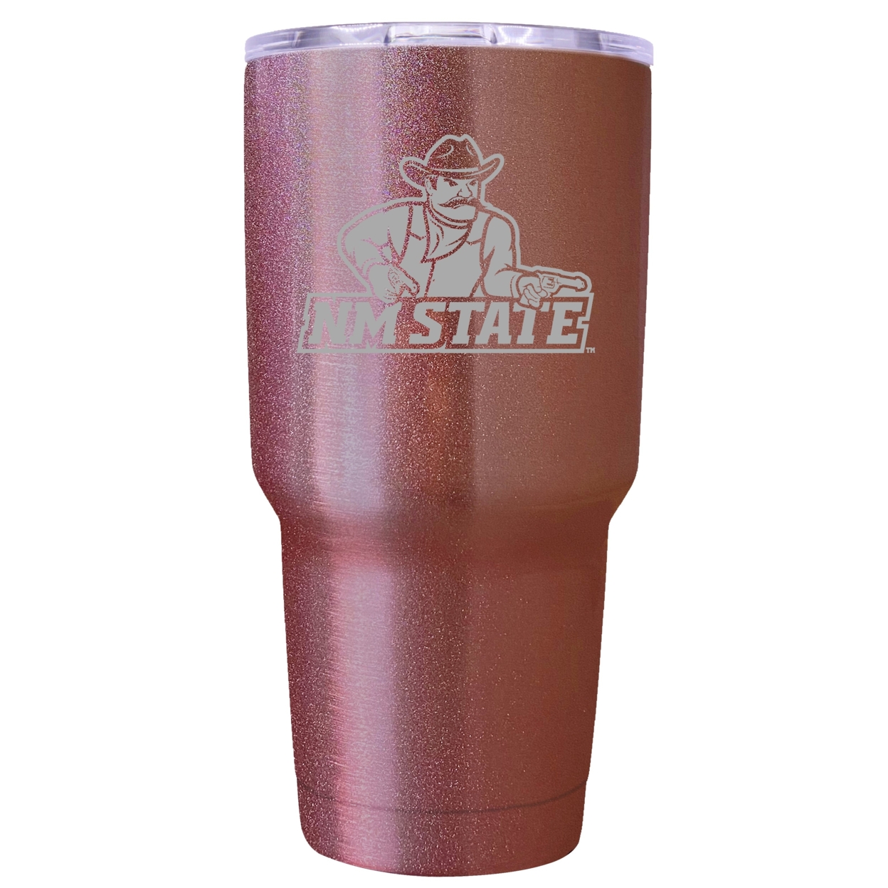 New Mexico State University Pistol Pete 24 Oz Insulated Tumbler Etched - Rose Gold