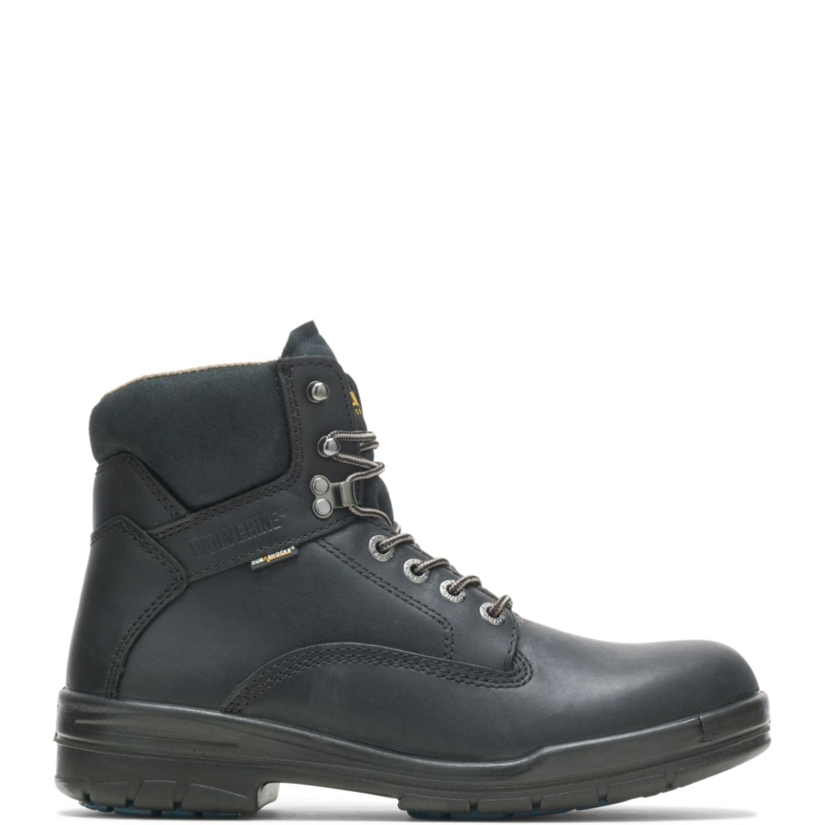 WOLVERINE Men's 6 DuraShocksÂ® Slip Resistant Direct-Attached Lined Soft Toe Work Boot Black - W03123 14 WIDE BLACK - BLACK, 11.5