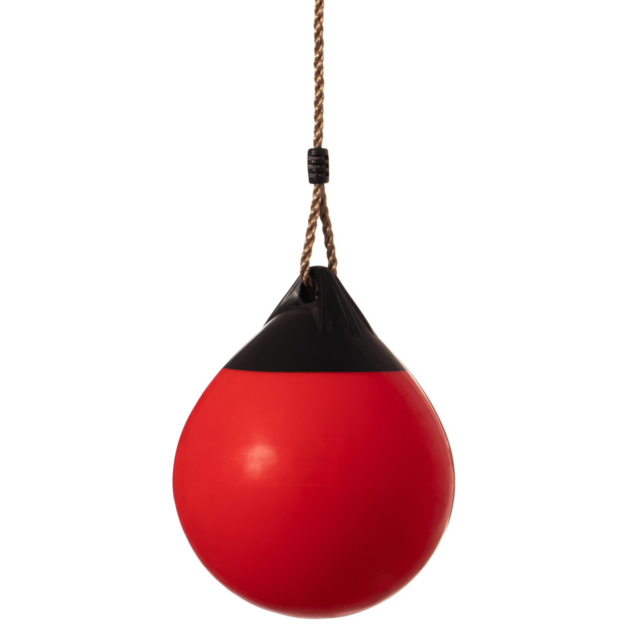 Red Outdoor Patio Playground Hanging Adjustable Ball Round Swing, Inflatable Heavy Duty Rubber Round Swing Ball, Pump Included