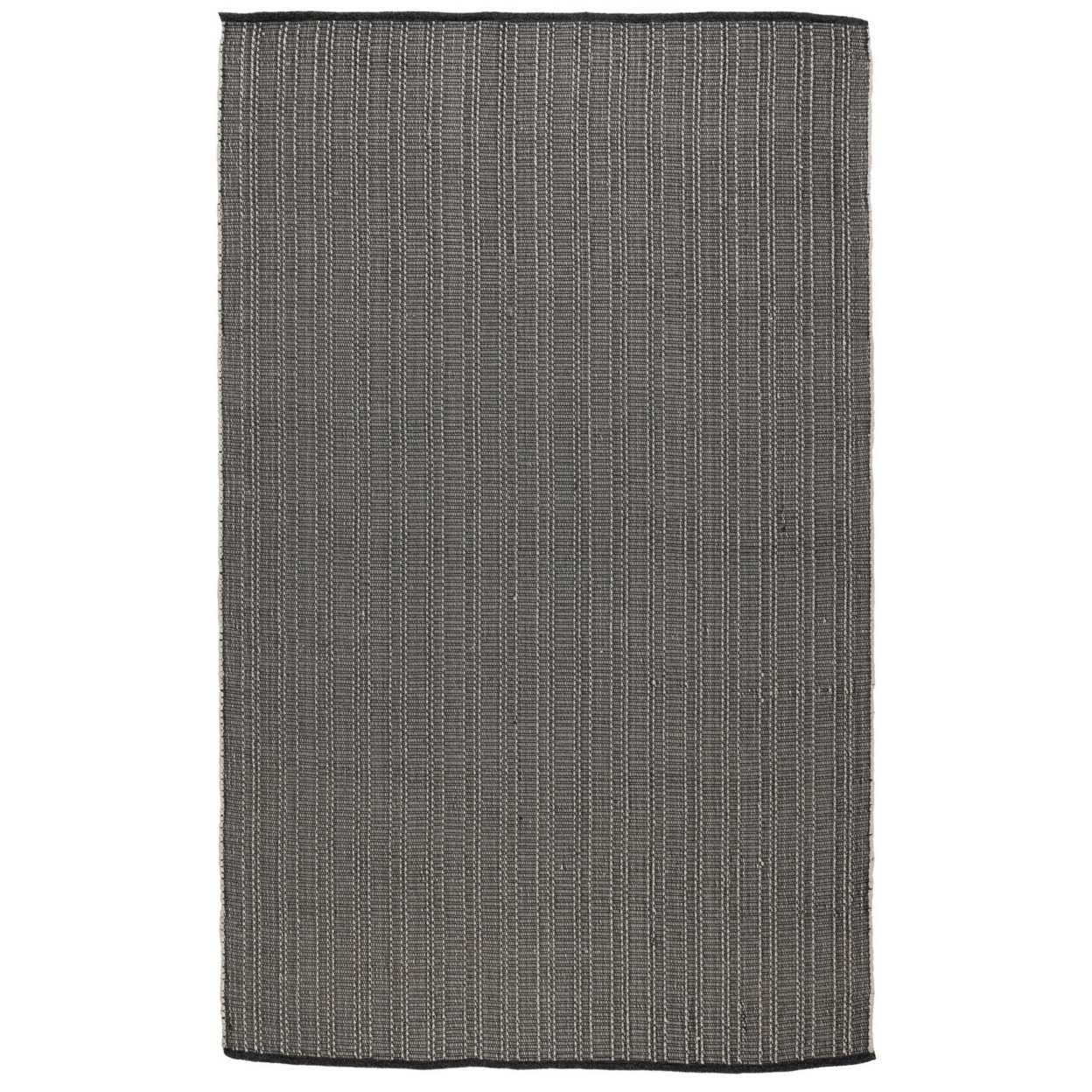 Leah 5 X 8 Indoor Outdoor Area Rug, Handwoven Classic Texture Charcoal Gray- Saltoro Sherpi