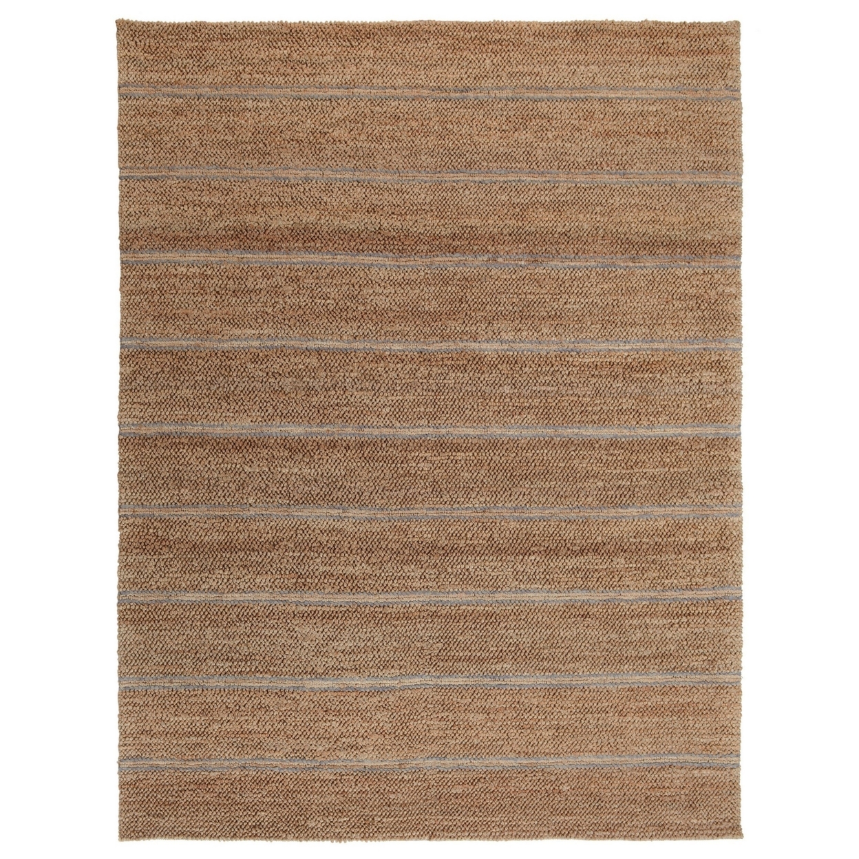 Ritzen 5 X 8 Transitional Brown Area Rug, Handwoven, Gray Stripe Pattern- Saltoro Sherpi