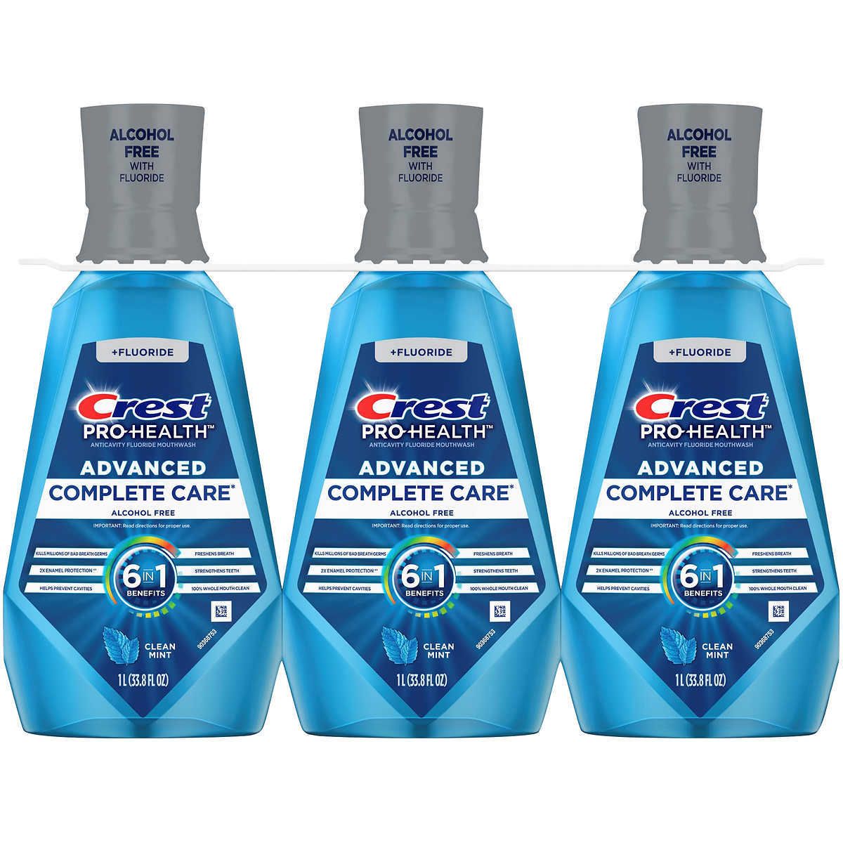 Crest Pro-Health Mouthwash With Fluoride, Advanced Complete Care, 1L (Pack Of 3)