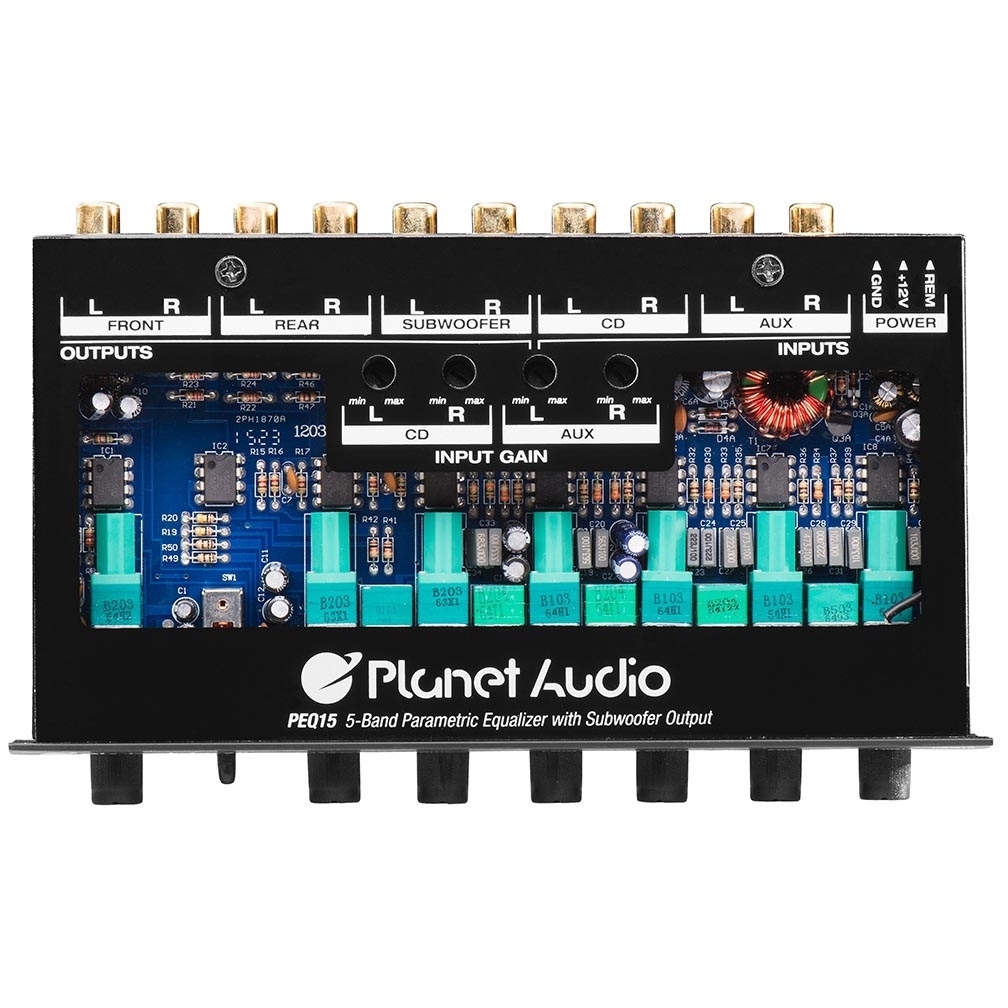 Planet Audio PEQ15 5 Band Half Din Pre-Amp Car Audio Equalizer
