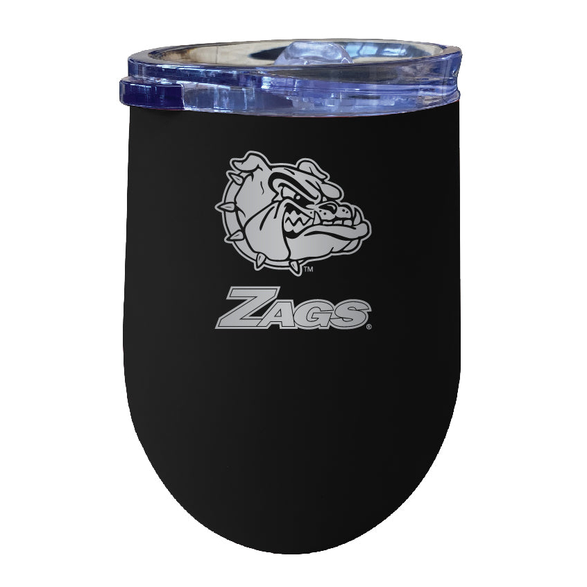 Gonzaga Bulldogs 12 Oz Etched Insulated Wine Stainless Steel Tumbler - Choose Your Color - Black