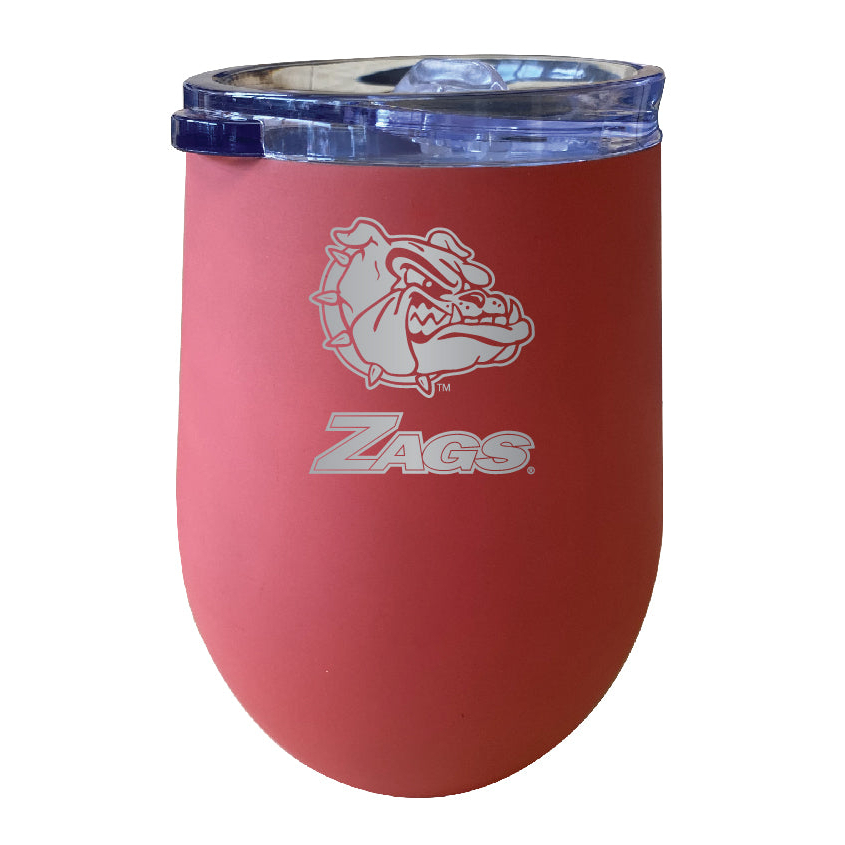 Gonzaga Bulldogs 12 Oz Etched Insulated Wine Stainless Steel Tumbler - Choose Your Color - Coral