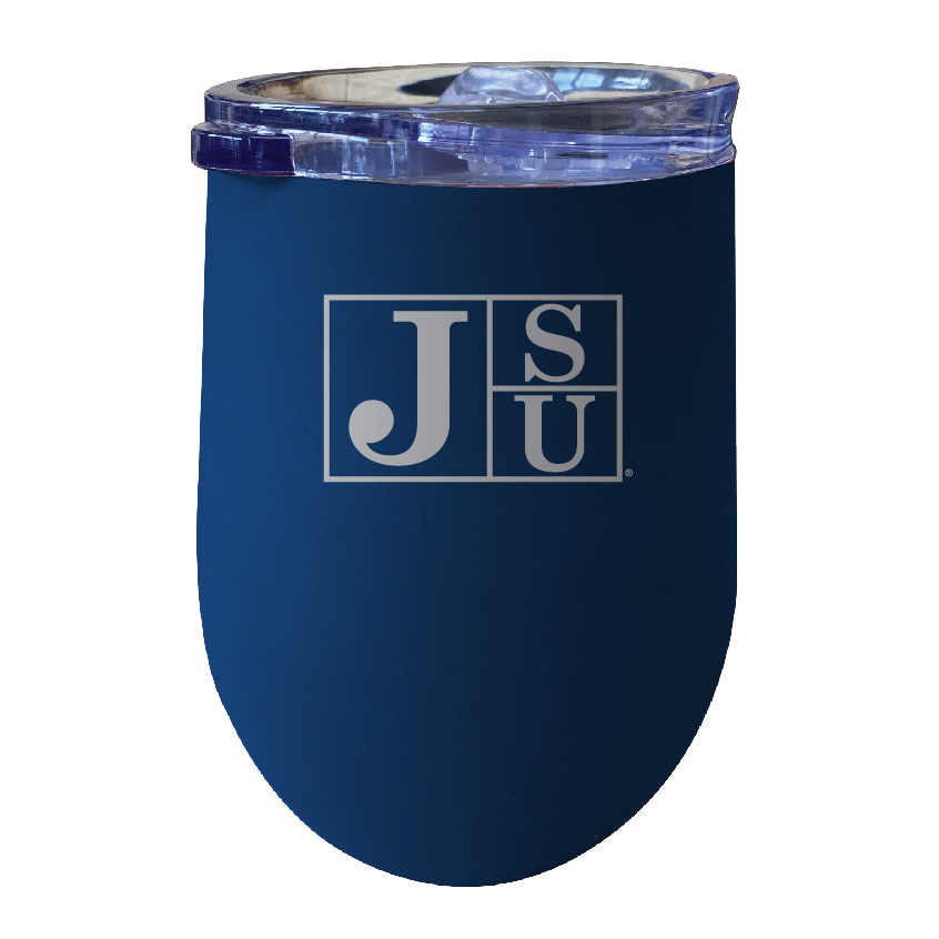 Jackson State University 12 Oz Etched Insulated Wine Stainless Steel Tumbler - Choose Your Color - Navy