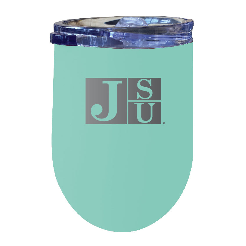 Jackson State University 12 Oz Etched Insulated Wine Stainless Steel Tumbler - Choose Your Color - Seafoam