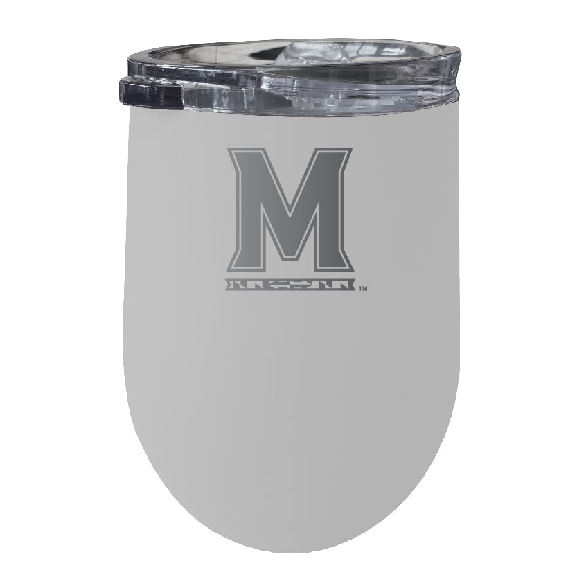 Maryland Terrapins 12 Oz Etched Insulated Wine Stainless Steel Tumbler - Choose Your Color - White