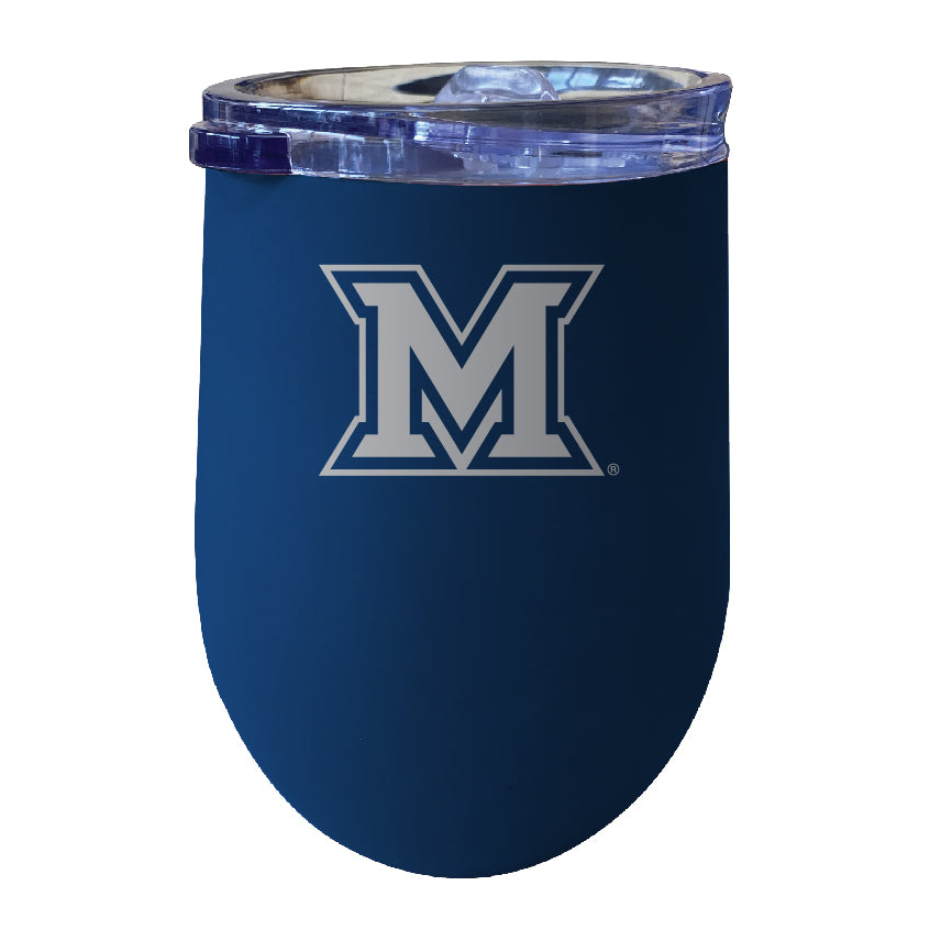 Miami University Of Ohio 12 Oz Etched Insulated Wine Stainless Steel Tumbler - Choose Your Color - Black