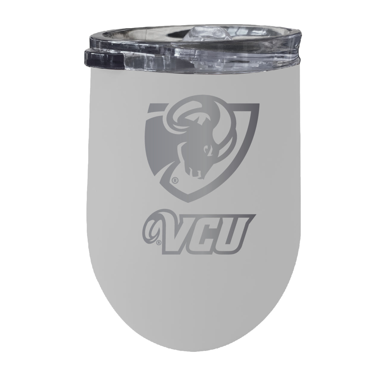 Virginia Commonwealth 12 Oz Etched Insulated Wine Stainless Steel Tumbler - Choose Your Color - White