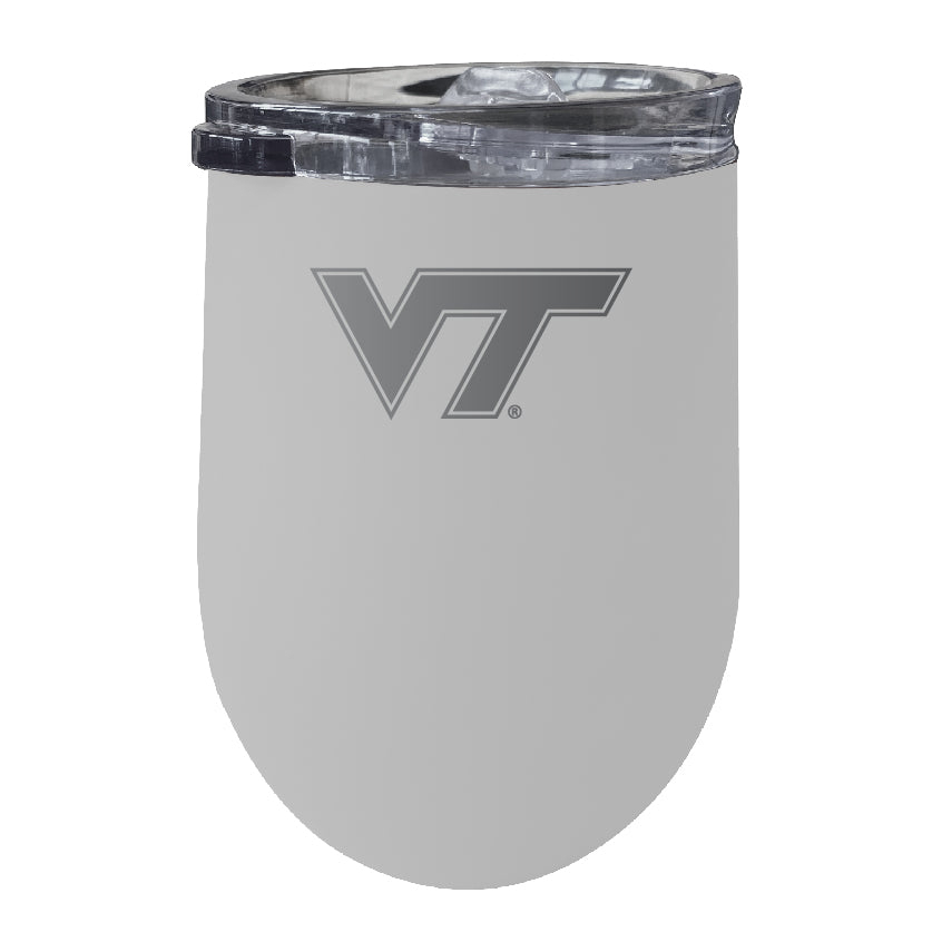 Virginia Tech Hokies 12 Oz Etched Insulated Wine Stainless Steel Tumbler - Choose Your Color - White