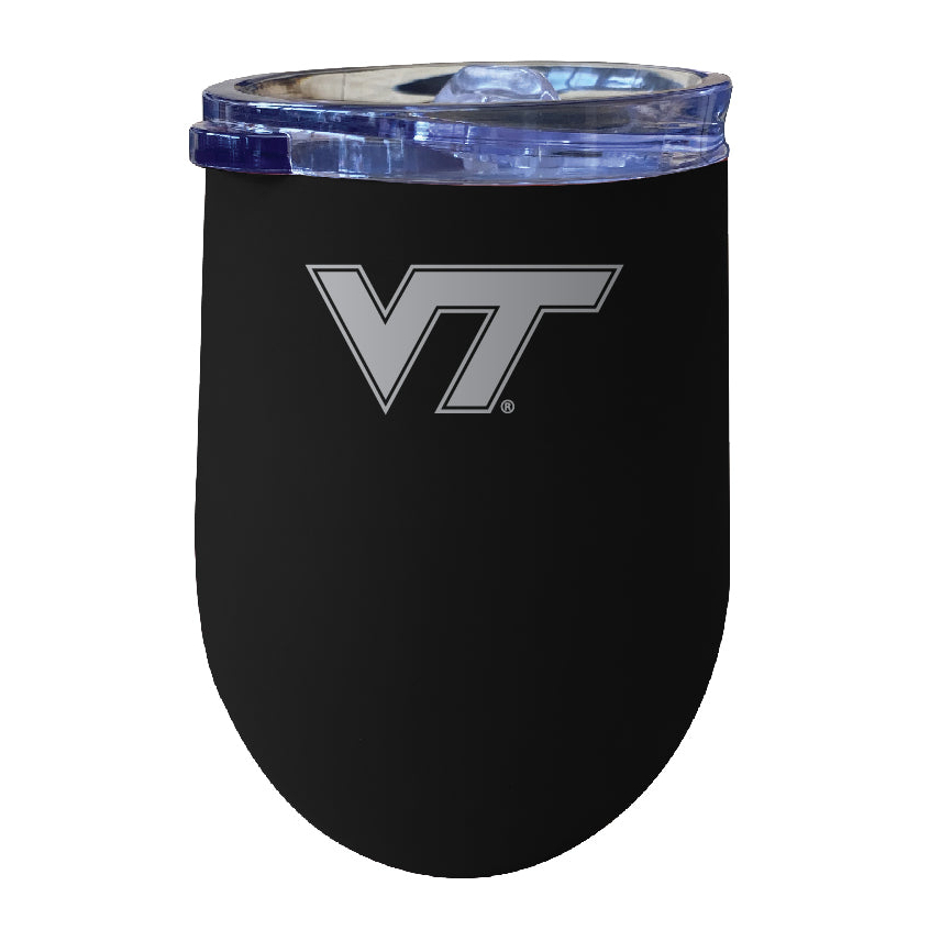 Virginia Tech Hokies 12 Oz Etched Insulated Wine Stainless Steel Tumbler - Choose Your Color - Black