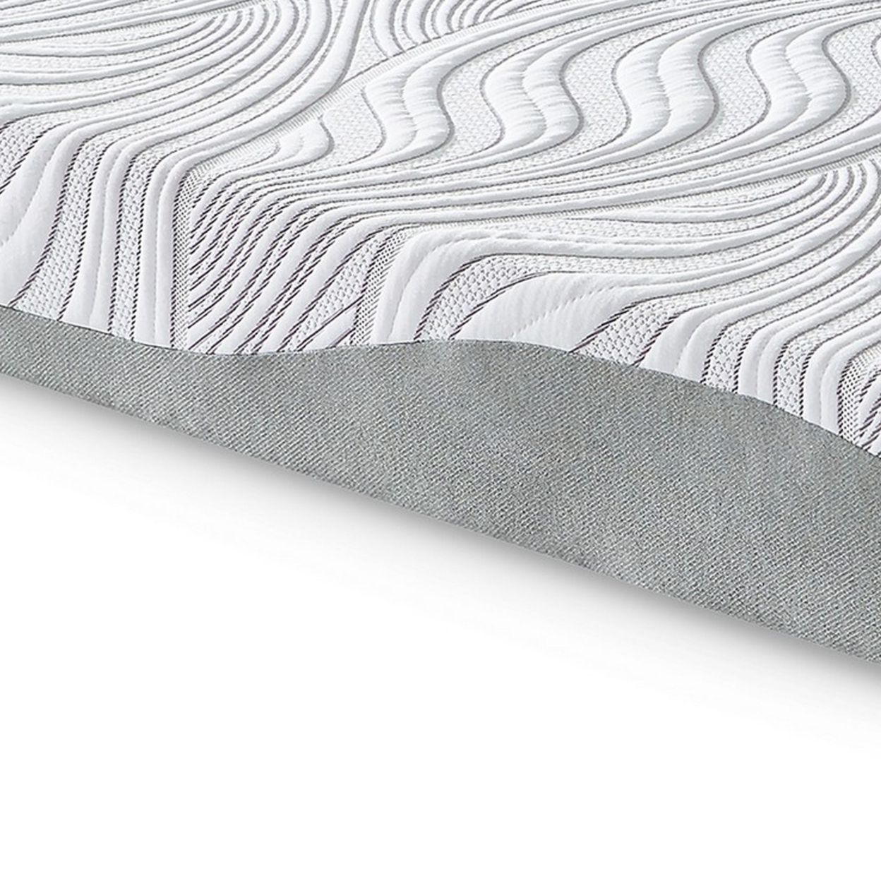 8 Inch Memory Foam Queen Mattress, White And Gray, Stretch Knit Cover