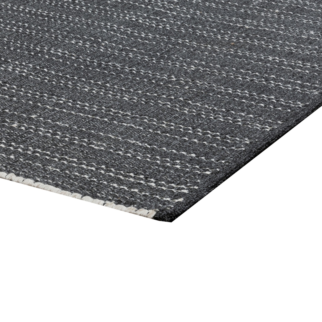 Leah 2 X 3 Indoor Outdoor Area Rug, Handwoven Classic Texture Charcoal Gray- Saltoro Sherpi