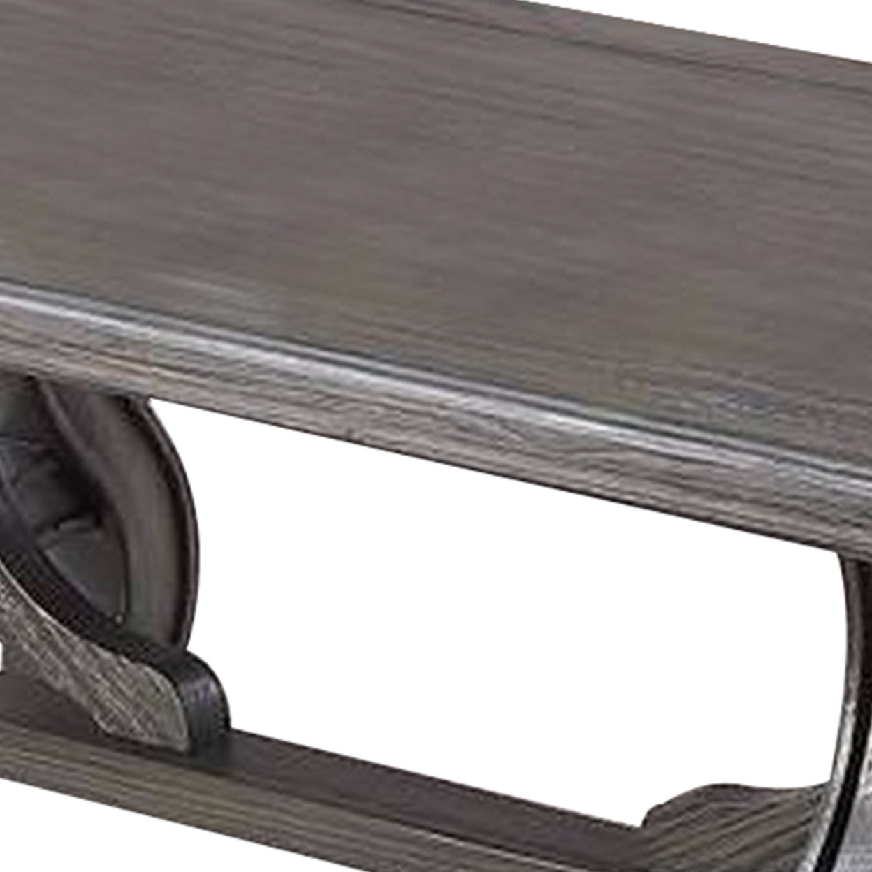Jax 48 Inch Contemporary Coffee Table, Flared Legs, Beveled, Platinum Gray
