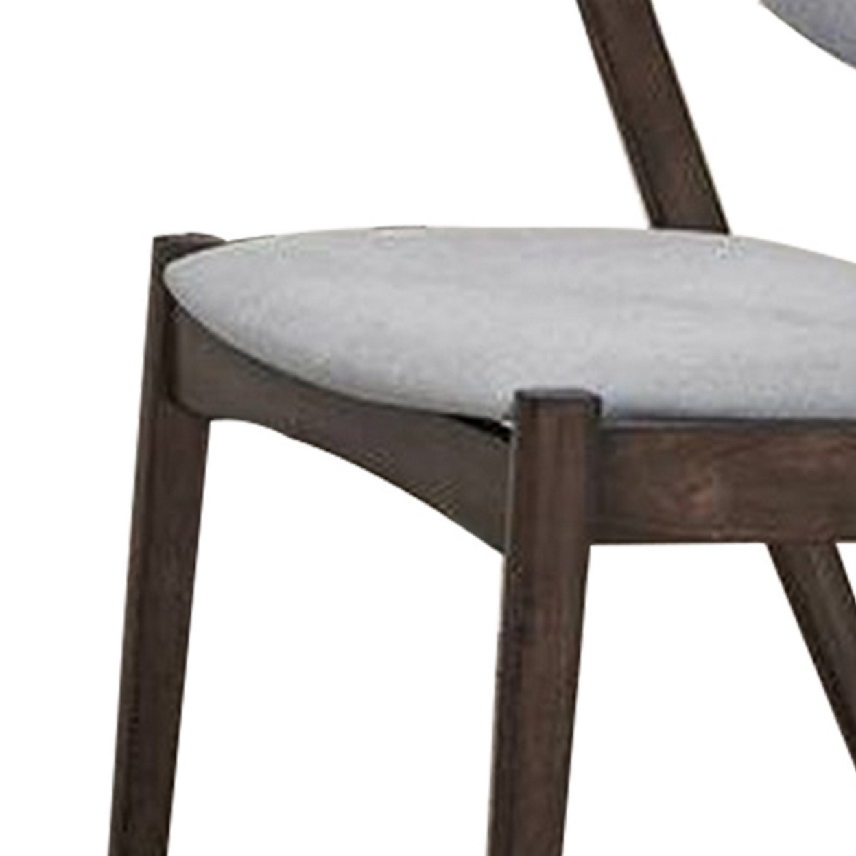 18 Inch Modern Wood Dining Chair, Set Of 2, Angled Arms, Backrest, Gray