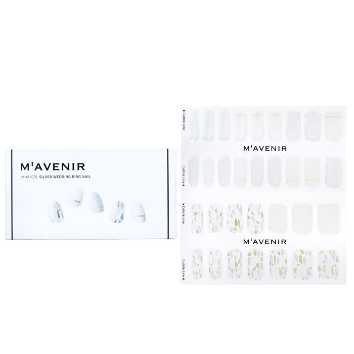 Mavenir - Nail Sticker (White) - # Silver Wedding Ring Nail(32pcs)