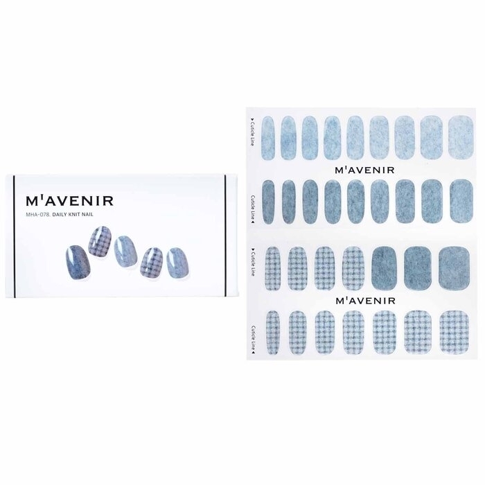 Mavenir - Nail Sticker (Blue) - # Daily Knit Nail(32pcs)
